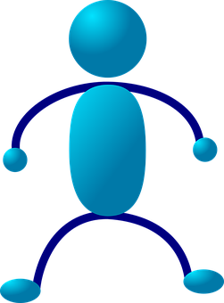 A Blue Figure With Arms And Legs