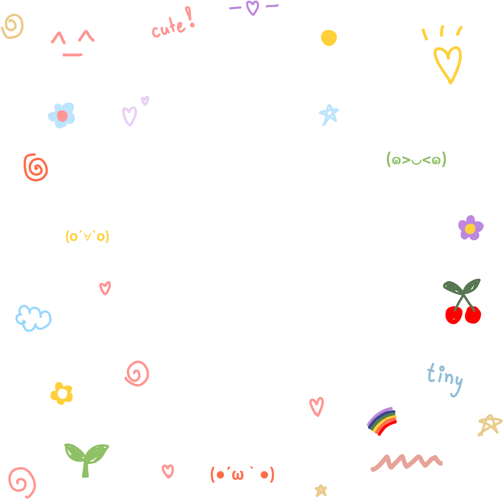 A Black Background With Various Doodles