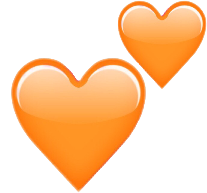 Two Orange Hearts On A Black Background