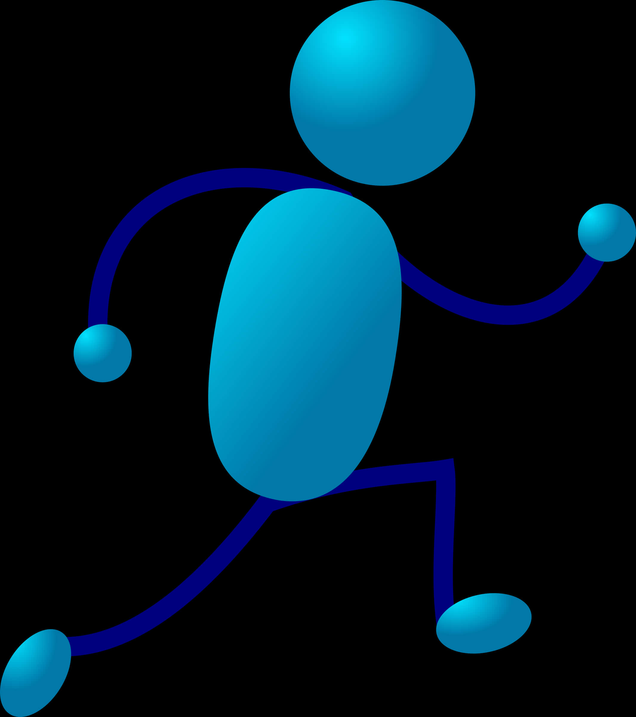 Stickman, Stick Figure, Man, Blue, Exercise, Moving - Stick Man Running, Hd Png Download