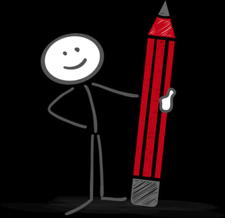 Stickman With A Pencil, Hd Png Download