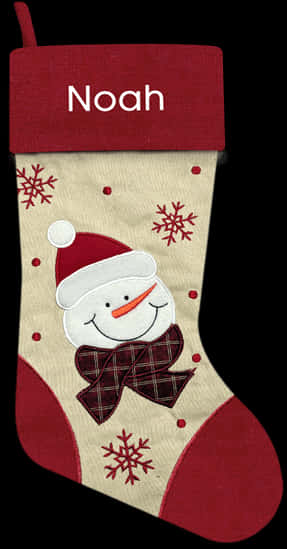 A Christmas Stocking With A Snowman
