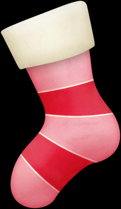 A Red And White Striped Stocking