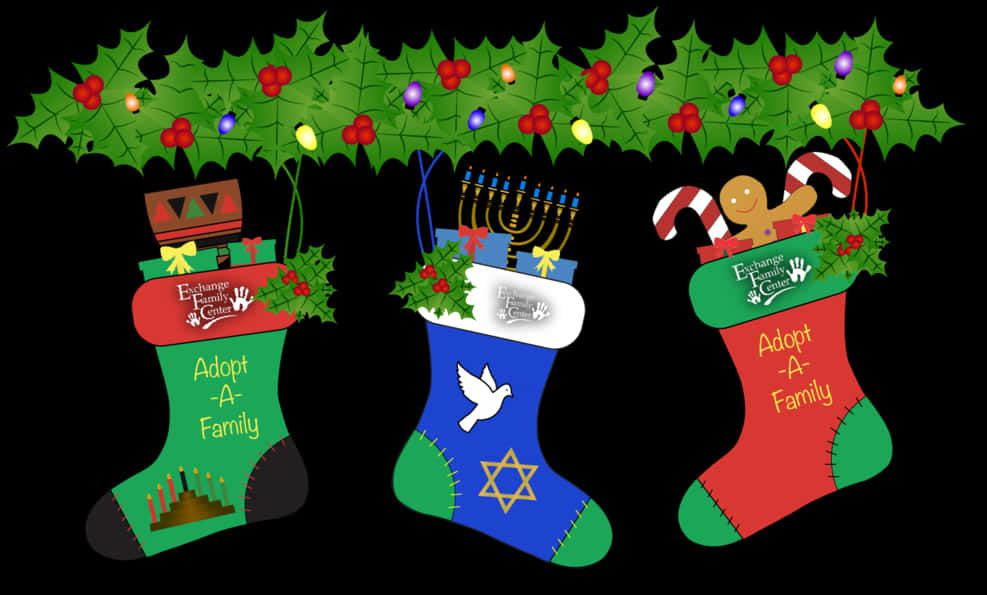 A Group Of Christmas Stockings
