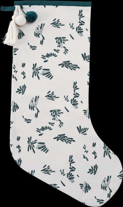 A White And Black Stocking With Black And White Design