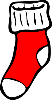 A Red And White Sock