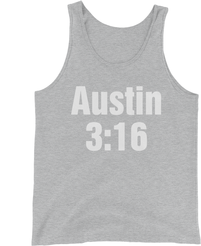 A Grey Tank Top With White Text