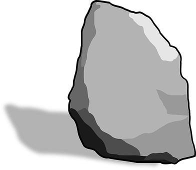 A Grey Rock With A Black Background