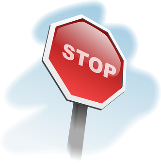 A Stop Sign With White Text
