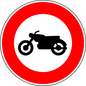 A Sign With A Motorcycle In The Middle