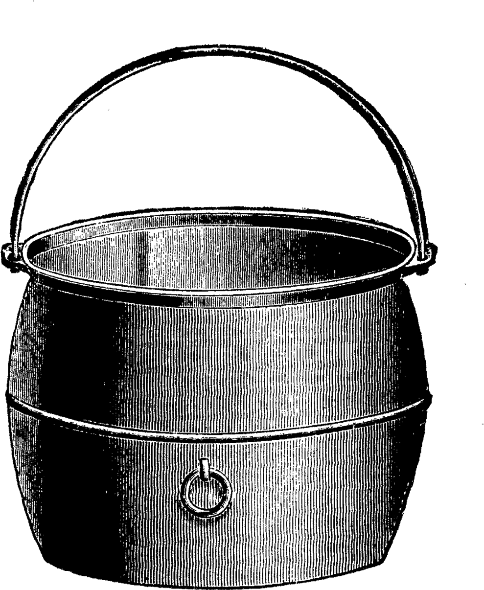 A Black And White Drawing Of A Bucket