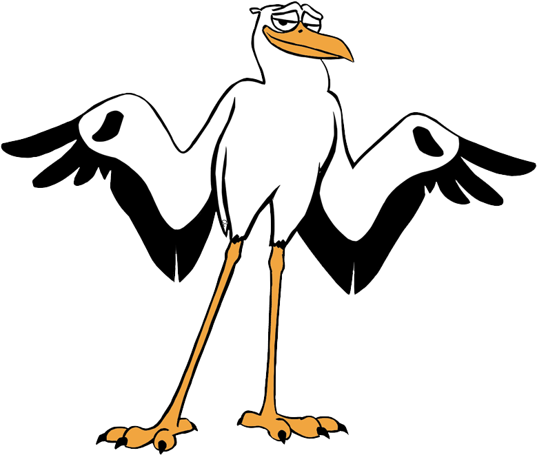 A Cartoon Of A Bird With Its Legs Spread Out