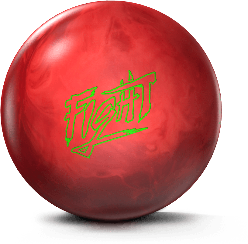 A Red Bowling Ball With Green Text