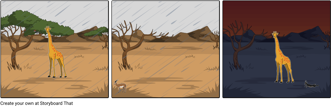 A Cartoon Of A Deer In A Desert