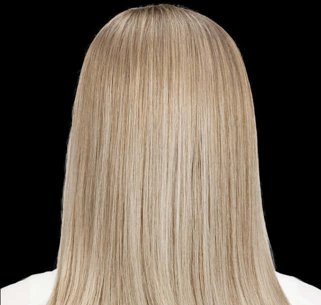 A Woman's Back With Long Blonde Hair