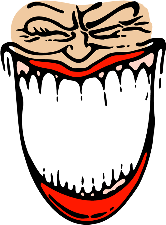 A Cartoon Of A Face With Teeth