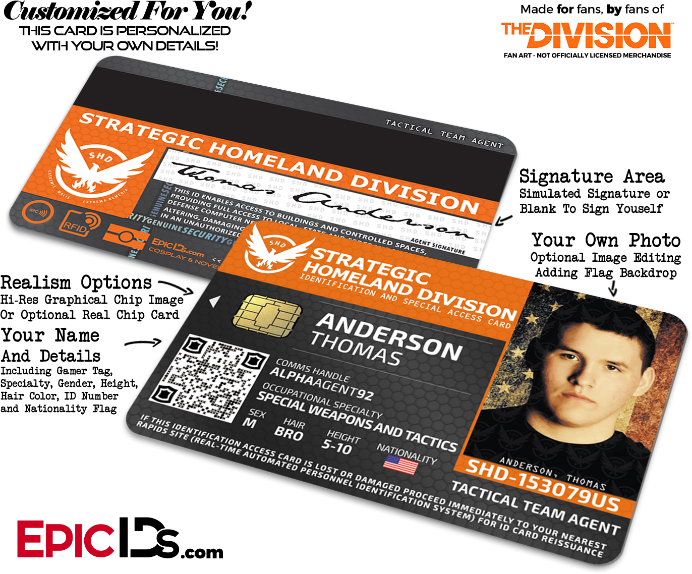 Strategic Homeland Division 'the Division - Division Agent Id Card, Hd Png Download