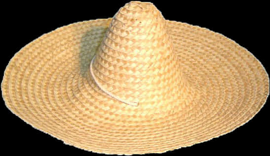 A Straw Hat With A Rope
