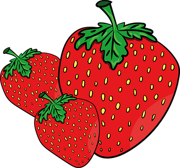 A Group Of Strawberries On A Black Background
