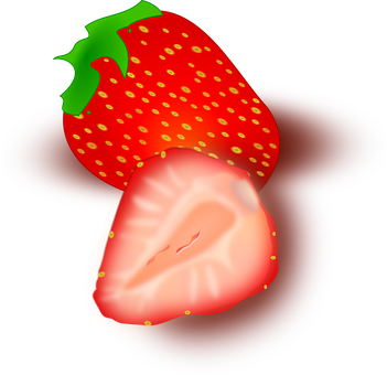 A Strawberry Cut In Half