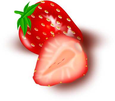 A Strawberry Cut In Half
