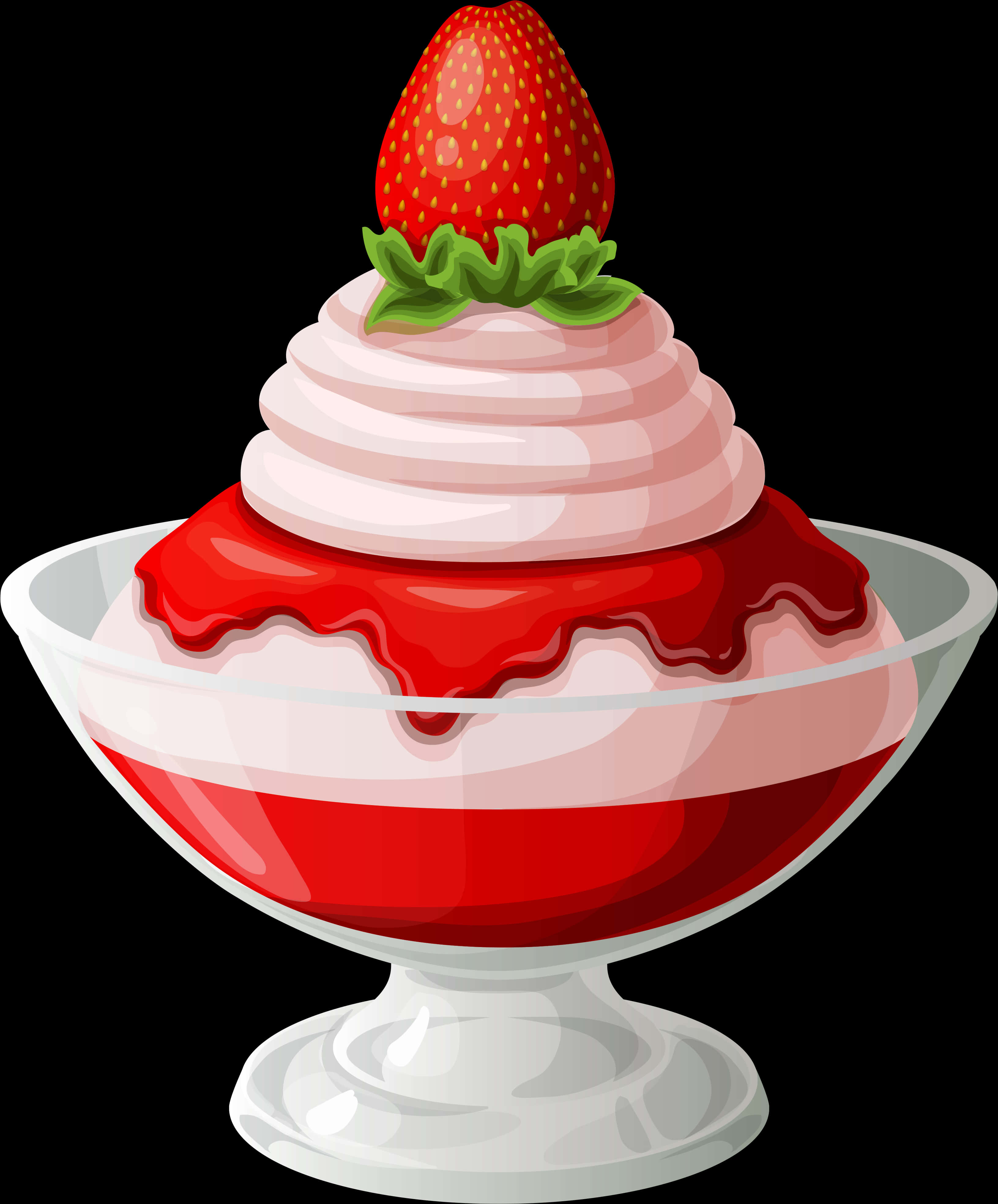 Strawberry Ice Transparent Picture - Strawberry Ice Cream Clipart Png, Png Download