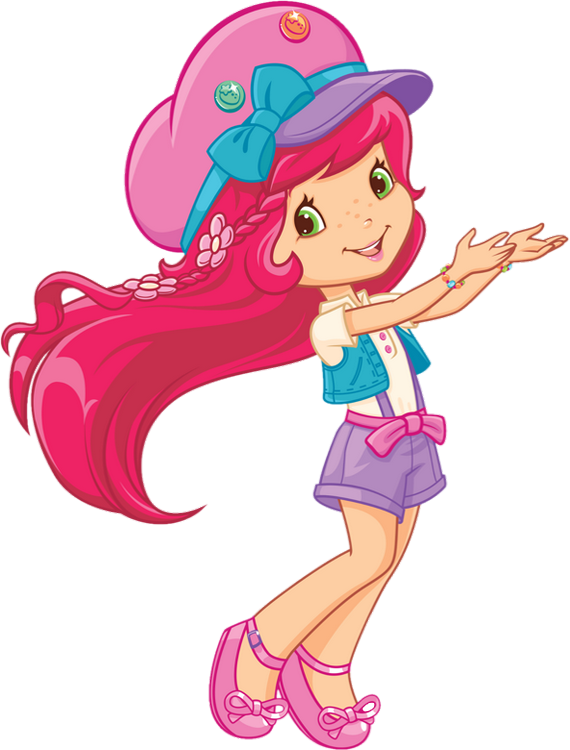 Cartoon Of A Girl With Pink Hair