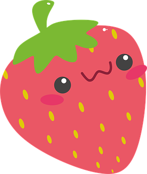 A Cartoon Strawberry With A Face