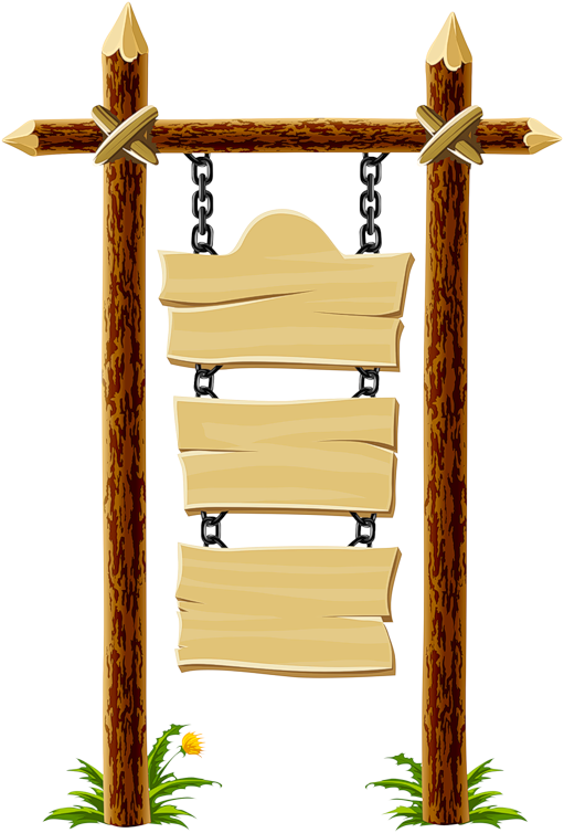 A Wooden Sign With Chains And A Chain