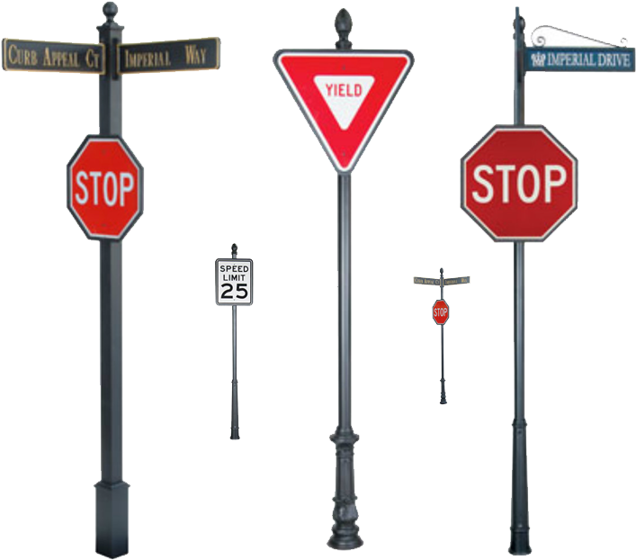 A Group Of Street Signs