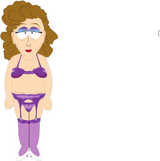 Cartoon Of A Woman In Purple Underwear