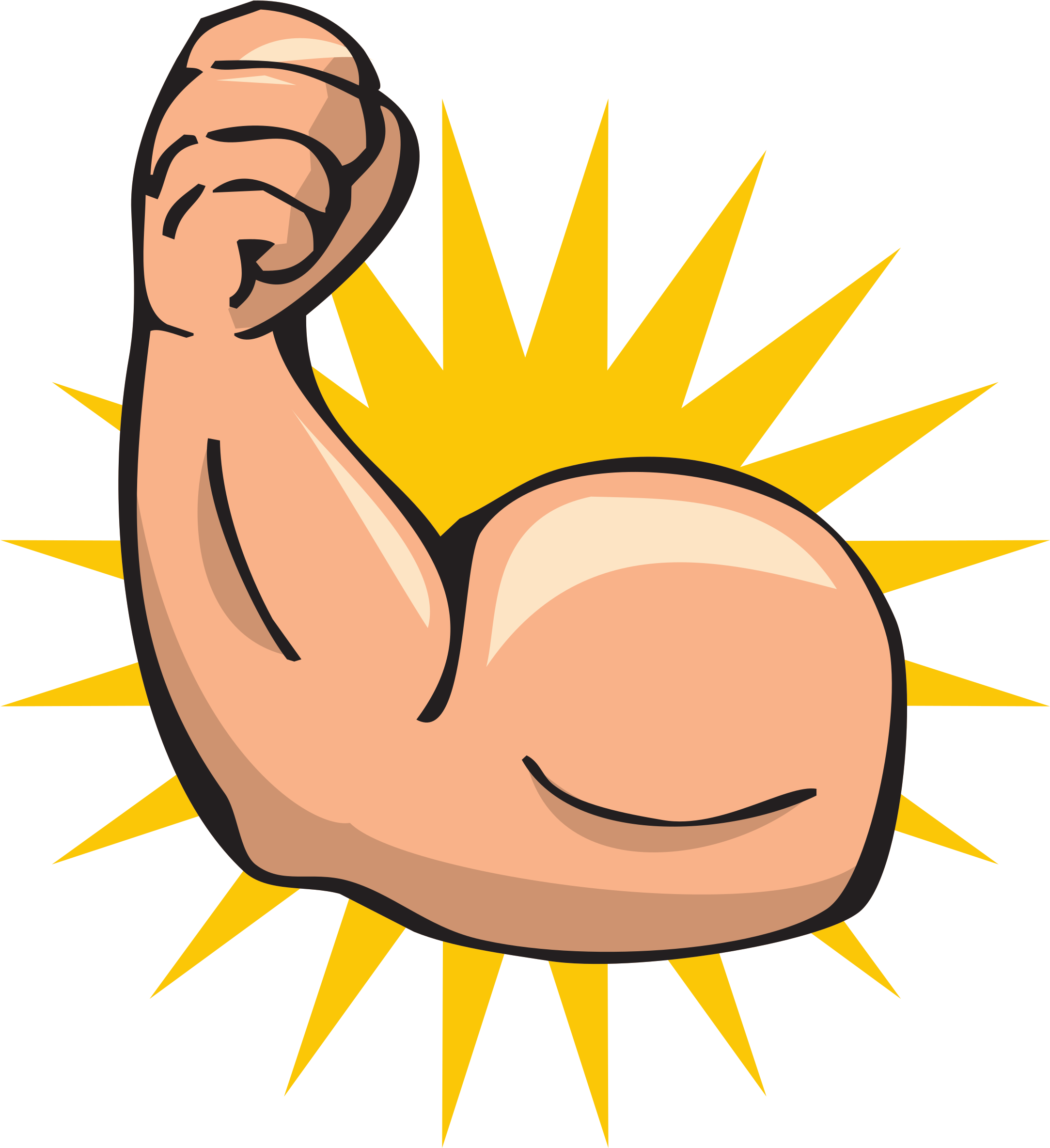 A Cartoon Of A Muscular Arm
