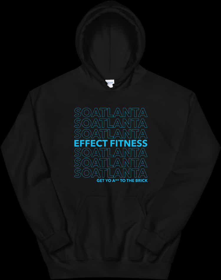 A Black Sweatshirt With Blue Text
