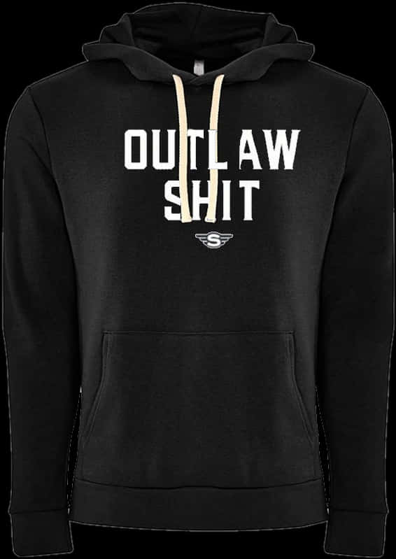 A Black Sweatshirt With White Text On It