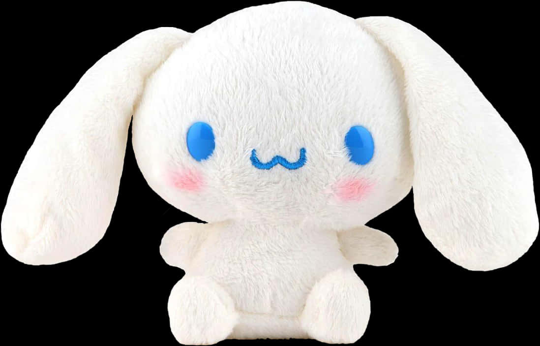 A White Stuffed Animal With Blue Eyes