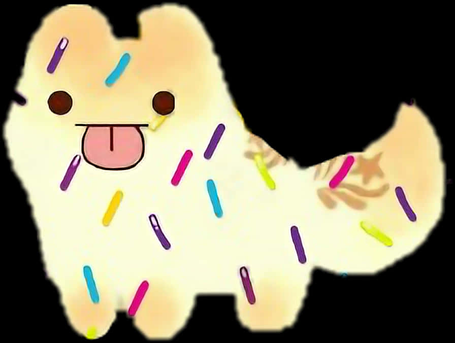 A Cartoon Of A Cat With Sprinkles On It