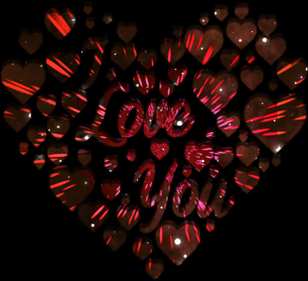 A Heart Shaped Image Of Red And Black Hearts