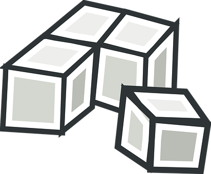 A Pair Of Cubes With White Lights