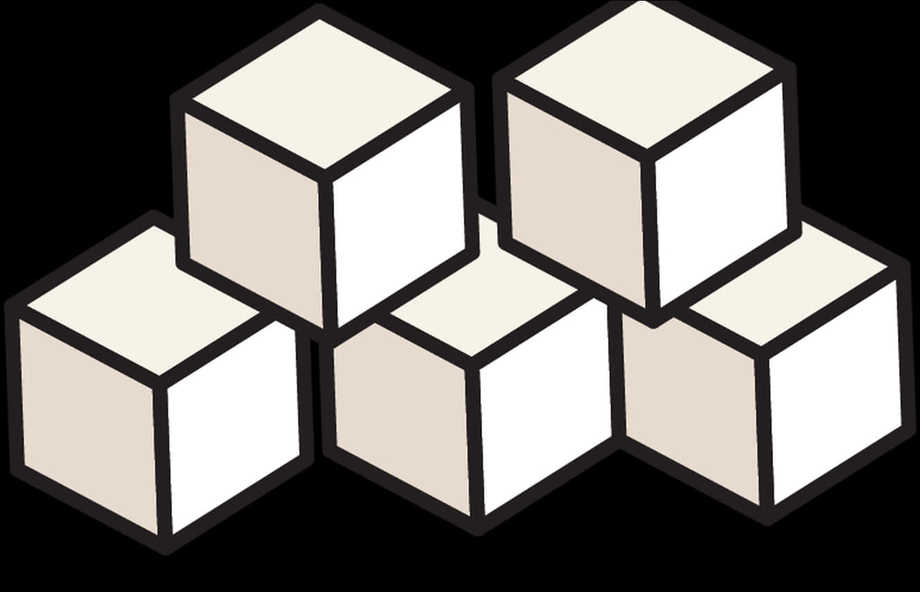 A Group Of White Cubes