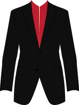 A Black Suit With A Red Shirt