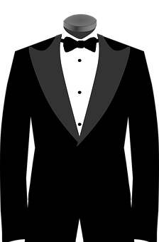A Black And White Tuxedo With A Bow Tie