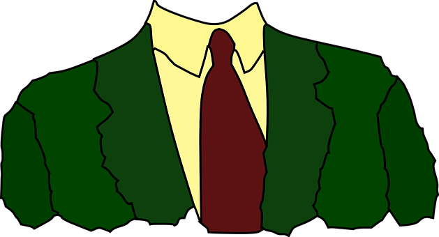 A Green Suit With A Red Tie