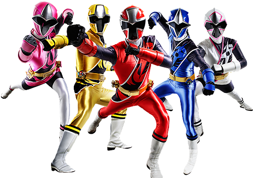 Suited-up Power Rangers Team
