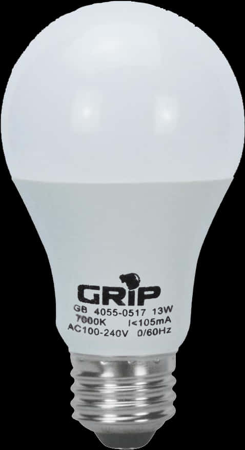 A White Light Bulb With Black Text
