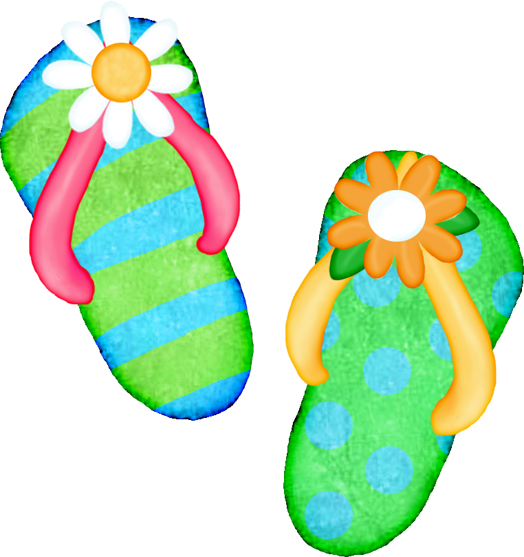 A Pair Of Flip Flops With Flowers