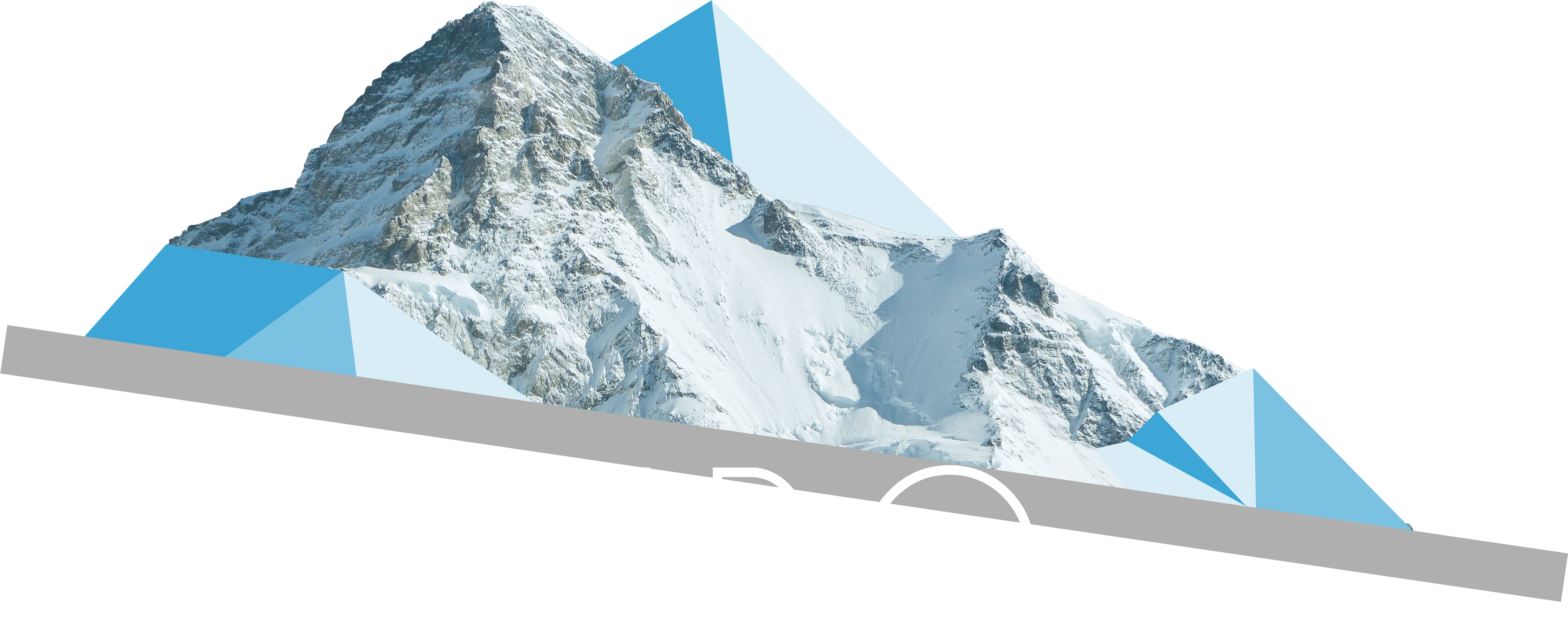 A Mountain With Snow And Text