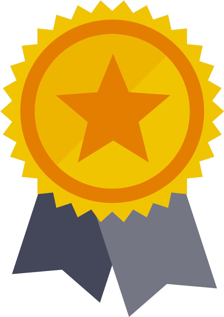 A Yellow Medal With A Star