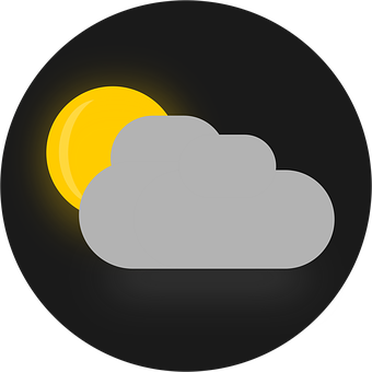 A Sun And Cloud In A Circle