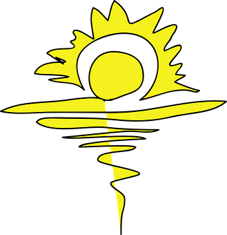 A Yellow Sun And A Black Background