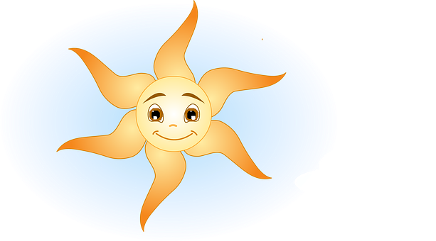 A Cartoon Sun With A Cloud In The Background